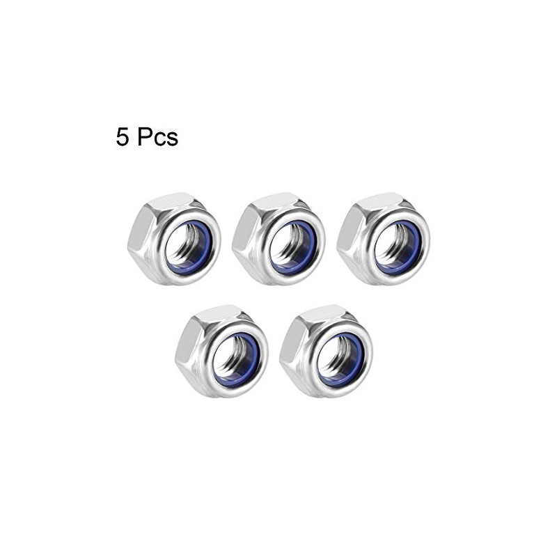 sourcing map Hex Lock Nuts - M8 x 1.25mm Stainless