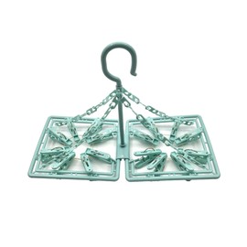 Foldable Plastic Peg Airer – 16 Pegs – For Drying Small Garments – Indoor and Outdoor Use (Mint)