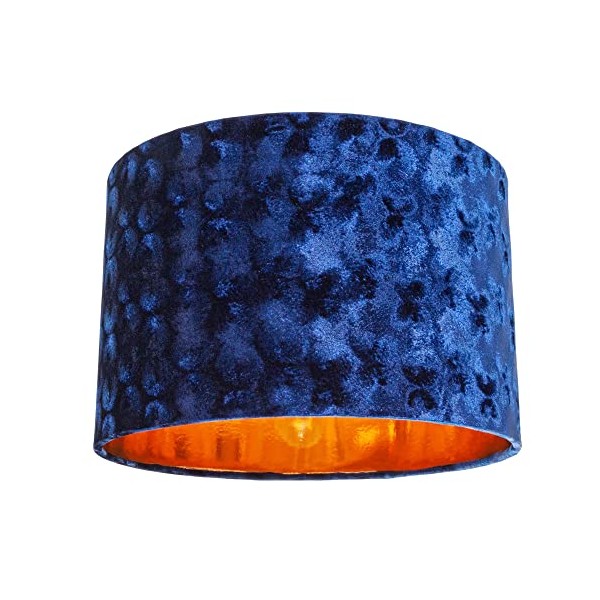 Modern Trendy Metallic Navy Midnight Blue Hammered Effect Crushed Velvet
