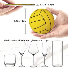 6 Pcs Water Polo Ball Drink Coasters with Holder Coasters for Drinks Coffee Table Home Decor Housewarming Gift