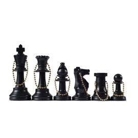 Wholesale Chess - Chess Pieces Keychain Set (Black)