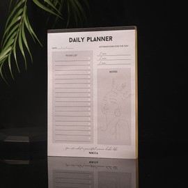 NIKITA Daily Planner Pad - A5 Undated To Do List Notebook - Black and White Planner - Daily Planner Notebook to Encourage Affirmations and Daily Tasking - Tear-Off To Do List Pad - 100 Sheets