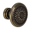 BQLZR 25 x 23mm Antique Flower Round Handle Kitchen Cabinet