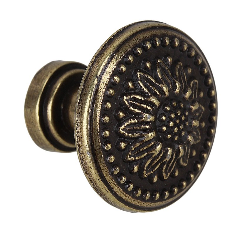 BQLZR 25 x 23mm Antique Flower Round Handle Kitchen Cabinet