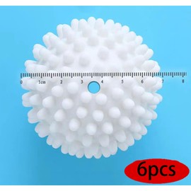 6PCS Dryer Balls, Reusable Laundry Wash Balls, Dry Clothes Ball, Laundry Balls for Washing Machine Laundry (White)