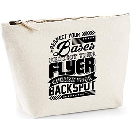 Hippowarehouse Respect Your Bases Protect Your Flyer Cherish Your Backspot Cheerleading printed make up cosmetic wash bag 18x19x9cm