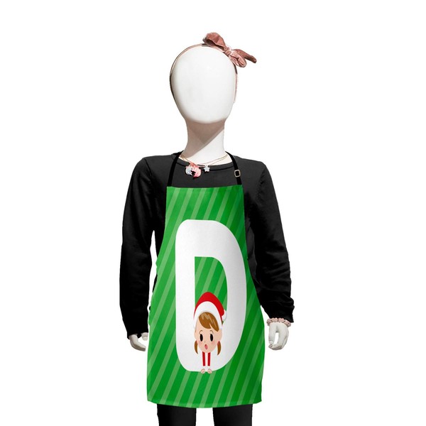 Ambesonne Christmas Alphabet Apron, Pattern of a Letter D with