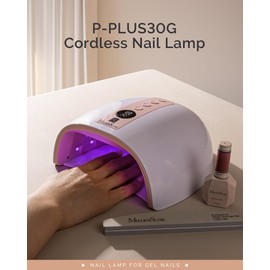 MelodySusie UV LED Nail Lamp, P-PLUS30G Rechargeable Cordless UV Nail Light for Gel Nails with 3 Timer Settings, Professional Nail Dryer for Salon & Home Use (Pink)