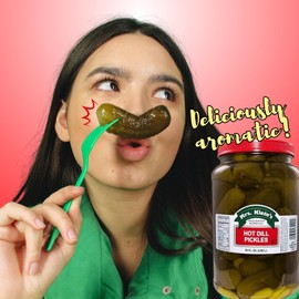 Mrs. Kleins Hot Dill Pickles Spicy Pickles Bold Dill Pickle Snack Made with Natural Ingredients | Kosher, Low Carb, Gluten Free & Vegan | Hot Pickles 90 oz Jar Tangy Pickles in Brine