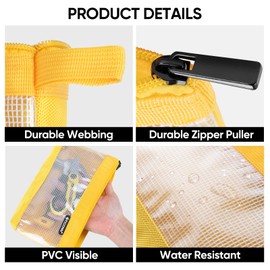 TICONN Tool Pouch, 1680D Oxford Small Tool Bag, Tool Pouches with Zipper, Clear Utility Bag Zipper Pouch for Tool Organizers and Storage (9PK Combo)