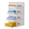 Pull-out Plastic Storage Basket,Stackable Closet Organizers Drawer Anti-Tipping, Reinforced Stable