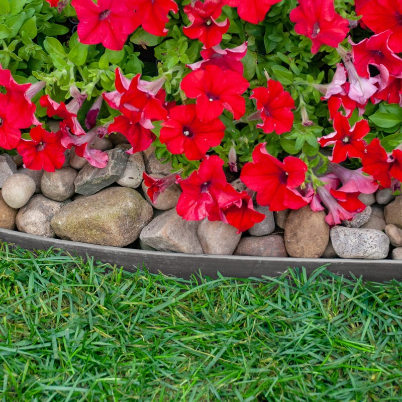 EasyFlex Heavy Duty No-Dig Landscape Edging - 50' Kit, Gray