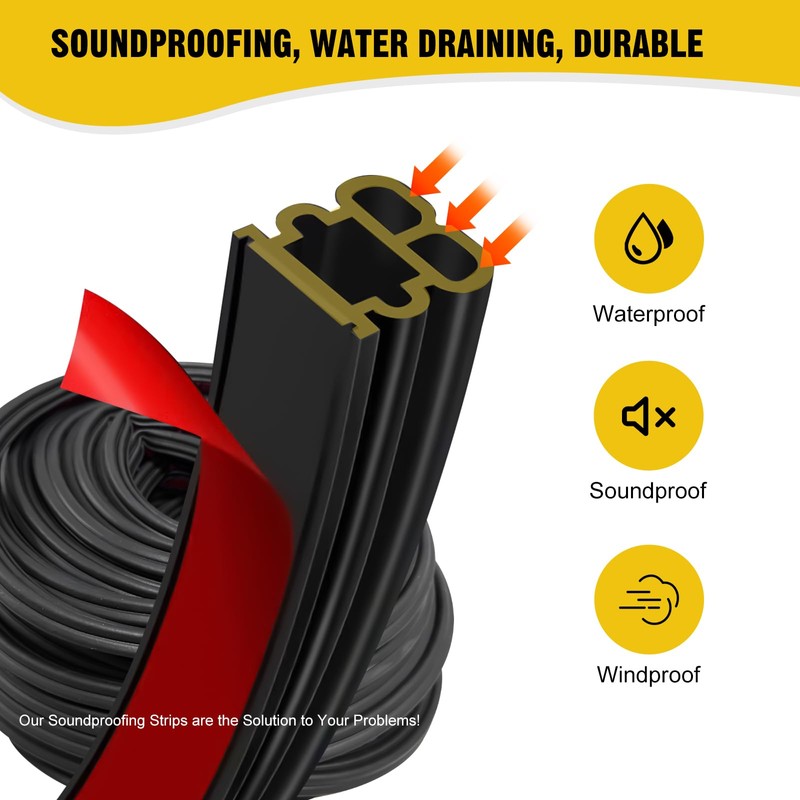 52.5Ft Car Door Seal Strip Car Weather Stripping Double Layer