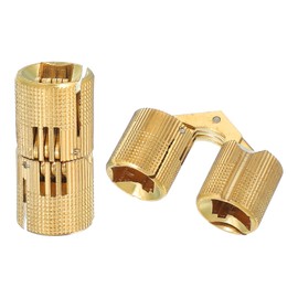 sourcing map Brass Hidden Cylinder Hinges 18 mm Invisible Concealed Cylindrical Hinge 180 Degree Folding Support Small Hinge for DIY Crafts Jewelry Boxes Wooden Box Pack of 2
