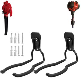 JuforminWeedeater Hanger, String Trimmer Hanger, Weed Eater Rack, Garage Wall Hooks, Power Tool Holder for Garage Wall, Utility Hooks for Garage Tool Organizers and Storage(Black-2 P)