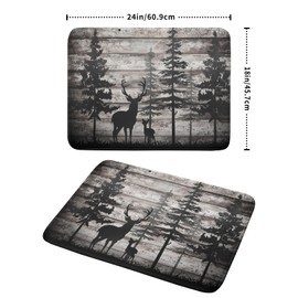 Forest Deer Dish Drying Mat Wildlife Animal Decorative Microfiber Dishes Pad 18x24 Inch Absorbent Reversible Kitchen Counter Drainer Mats