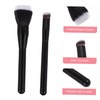 Baluue 2pcs Double-layer Fiber Blush Highlight Makeup Brush Flat-head Design