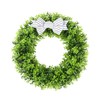 HARMIX 24" Faux Round Boxwood Wreath, Artificial Boxwood Wreath Front