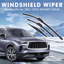 Forccord 26"+ 17"+ 12" Windshield Wiper Blades Fit for INFINITI QX60 2014-2025 2026 Original Equipment Windshield Wipers Hook Car Accessories 3-Pack