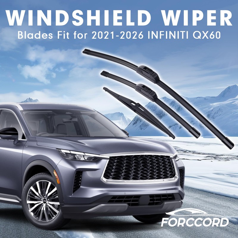 Forccord 26"+ 17"+ 12" Windshield Wiper Blades Fit for INFINITI