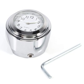 KIMISS Motorcycle Watch Handlebar Watch Motorcycle Clock 1 Inch Motorcycle Watch Holder Handlebar Watch Motorcycle Handlebar Watches Motorcycle White Time 1 Inch Handlebar Watch to Mount, silver