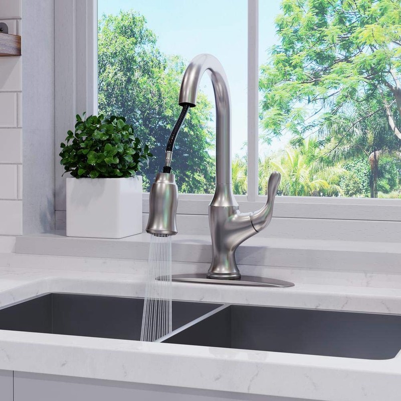 Pfister Deming Kitchen Faucet with Pull Down Sprayer and Soap