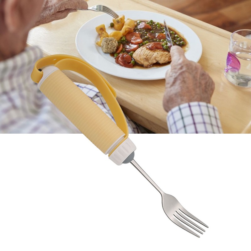 Disabled Patient Arthritis Elder Utensil Removable Flexible Rotating Eating Fork