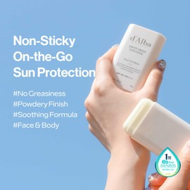 d'Alba Air Fit Fresh Stick SPF50+PA++++, Vegan, Non-Sticky, Silky Powder Finish, Sun Protection for Travel, Korean Skin Care, 19 g / 0.67 oz.