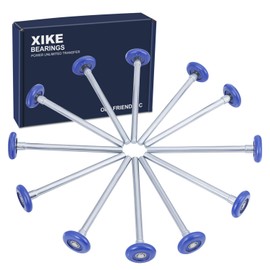 XiKe 12 Pack Blue 2" Nylon Garage Door Roller 7" Stem, Quiet/Durable and High Load, Use 6200-2RS Double Seals Precision Bearings.