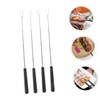 NOLITOY 8pcs Telescopic Barbecue Forks Set Stainless Steel Extendable Marshmallow