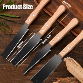Japanese 4 Pack Hand Saw - Double Edged, Flat, Sharp, Small Woodworking Saws for DIY & Carpenters