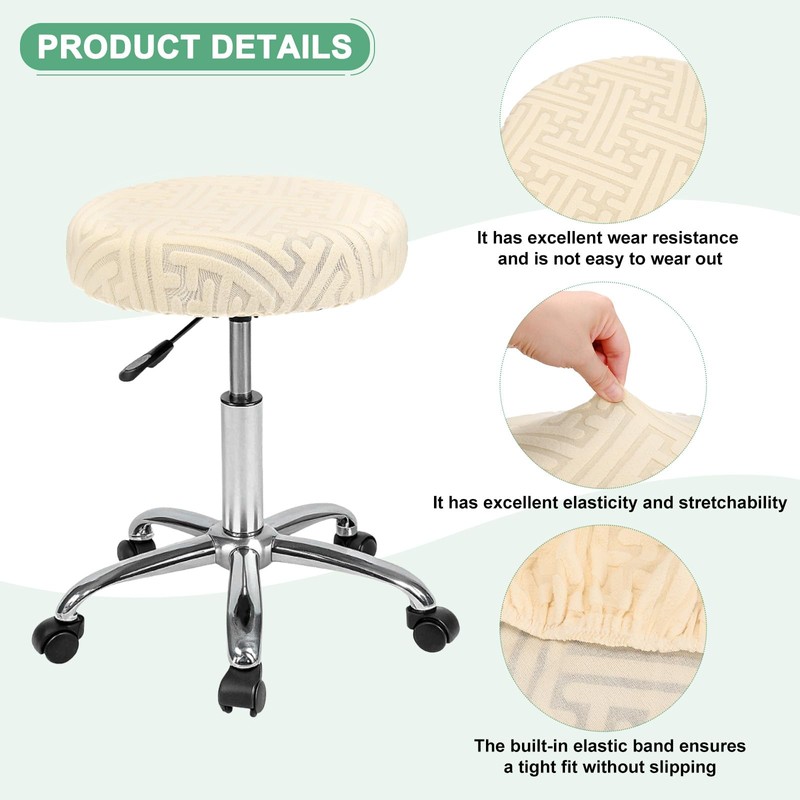 M METERXITY 2-Pack Bar Stool Covers Round, for 14-16 Inch