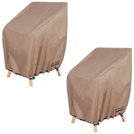 ULTCOVER Stackable Patio Chair Cover – Waterproof Outdoor Stack of Chairs Cover 2 Pack Fits Up to 26W x 34D x 45H inches