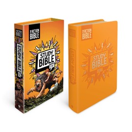 The Action Bible Study Bible ESV, Leathersoft, Orange, Full Color