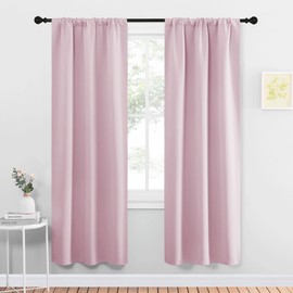 NICETOWN Cortinas opacas para cortinas de estar, cortinas de oscurecimiento de habitación, paneles de cortina de ventana, cortinas de oscurecimiento con aislamiento térmico (Rosado, 1 Par, 86 x 182 cm)