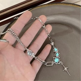 PYAIOVR Rose Gold Birthstone Pendant Necklace Women's for Women Jewellery Birthday Gift for Her Girlfriend Christmas Valentine's Day