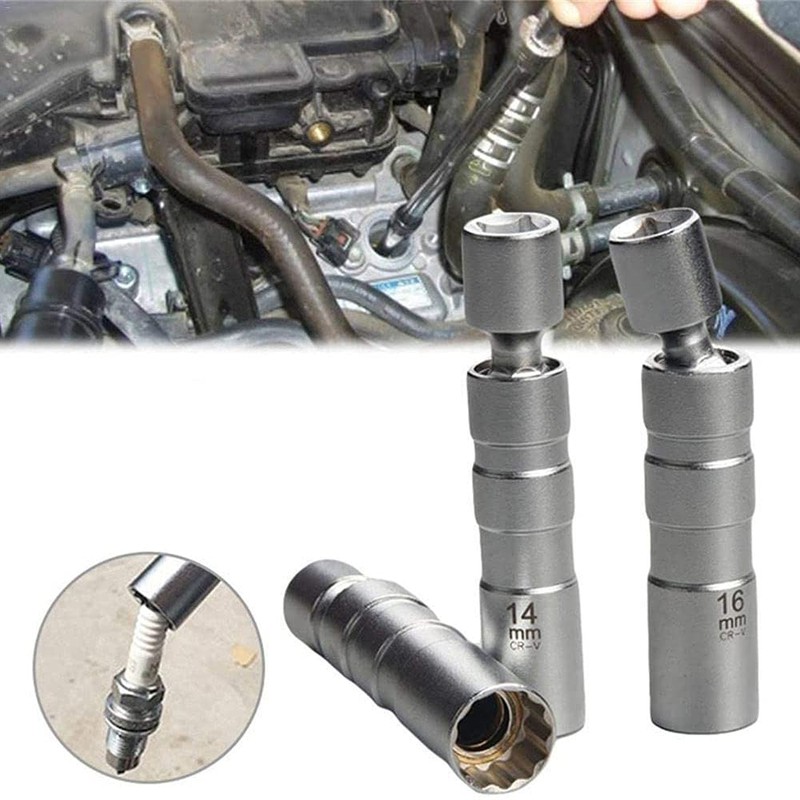ANCLLO 14mm and 16mm 2pcs Universal Spark Plug Wrench Removal