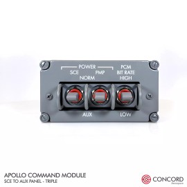 APOLLO COMMAND MODULE TRIPLE SWITCH PANEL - SCE TO AUX REPLICA MEMORABILIA NASA
