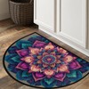 Mandala Retro Half Round Door Mat Semi Moon Rug Fireplace