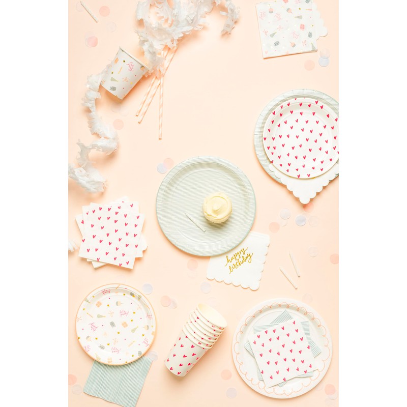 Sugar Paper Disposable Paper Cups, Party Supplies, Gold Dot Design,
