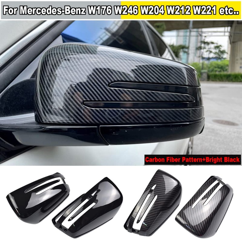 Hacreyatu 1 Pair Side Mirror Cap Covers For Benz W176