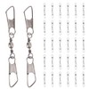 SUPERFINDINGS 30Pcs Double Snap Swivels Carbon Steel Fishing Rolling Bearing