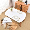 Amonsa Oval White Fitted Tablecloth with Elastic 48x72 inch for
