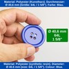 Clothing Buttons, 6 Pieces 4 Hole Diameter 40.6mm Blue Polyester