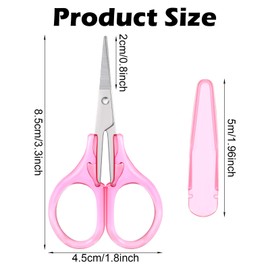 10 Piece Small Scissors Set, Mini All-Purpose Scissors, Stainless Steel Craft Scissors, Precise Straight Scissors with Protective Cover, Craft Scissors for Sewing Paper Cutting Scrapbooking (5 Colours