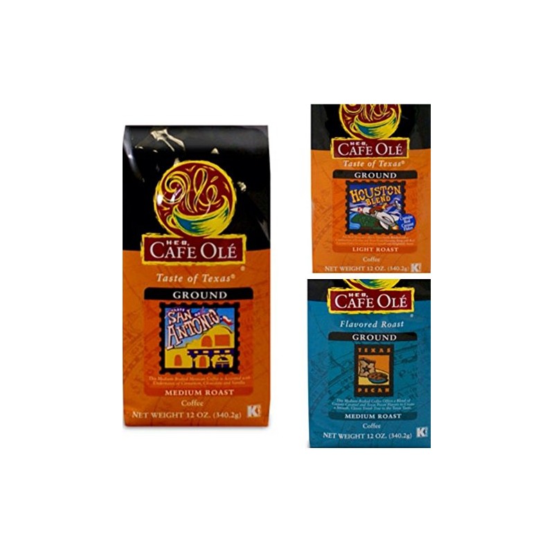 Cafe Ole GROUND Coffee Variety Pack San Antonio; Houston and