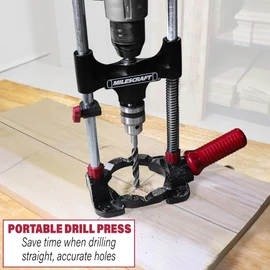 Milescraft 1318 DrillMate Portable Drillling Guide – Precision Drilling Jig Attachment for Drilling Angled or Straight Holes, Adjustable Drill Guide Attachment, Portable Drill Press with 3/8” Chuck