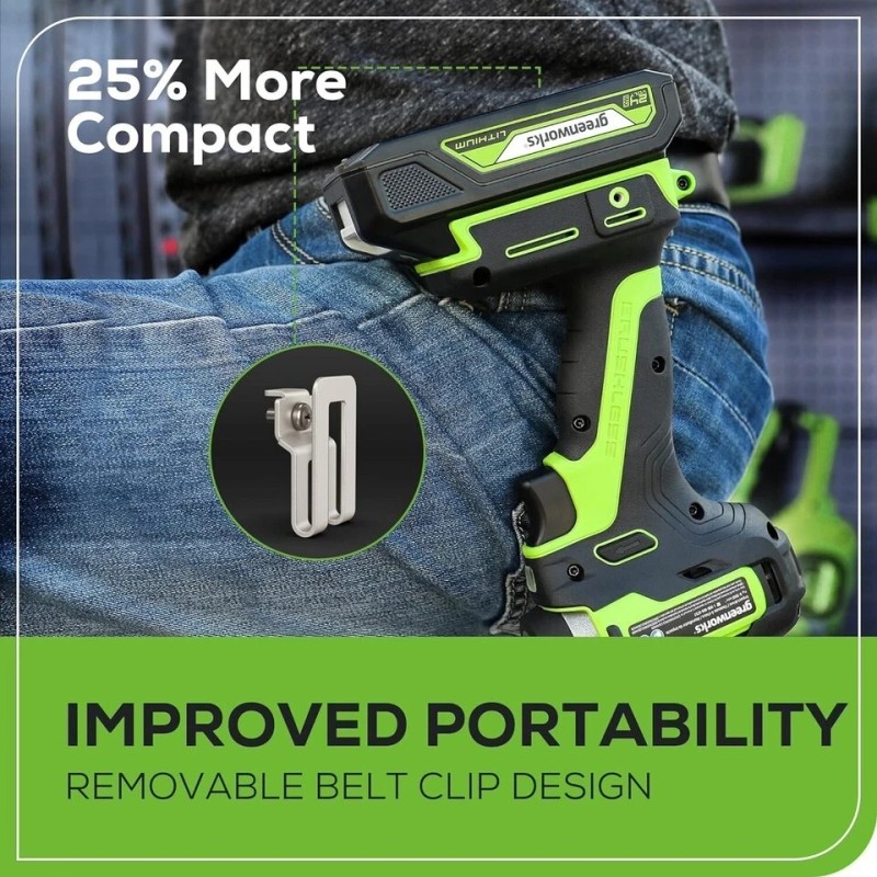 Greenworks 24V Brushless 1/4" Cordless Impact Driver, (2) 2.0Ah Batteries,