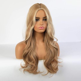 JOOLER Mix BLonde Wig Blonde Wigs For Women Long wavy Wigs Middle Part Heat Resistant Hair Cosplay Daily Party Synthetic Wigs