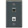 RiteAV 1 Port Cat6 Shielded 1 Coax Wall Plate Flat